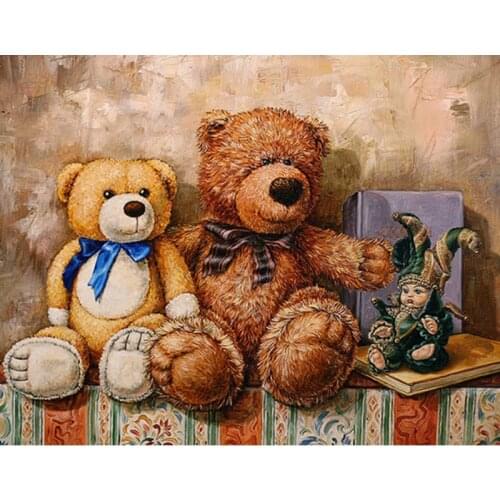 XUEQIXIAOZU Full Round Diamond painting Bearcolor landscapeDrill Wall Decor Inlaid Resin Embroidery Craft Cross stitch