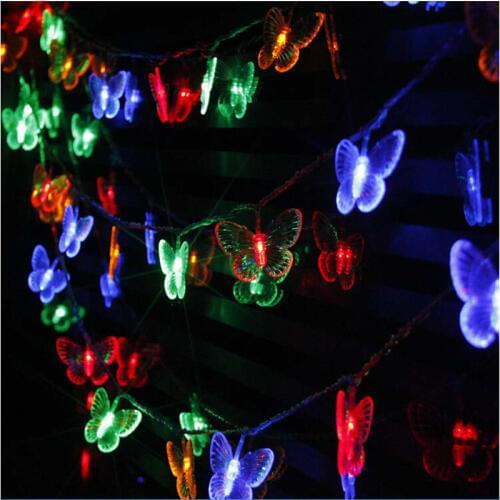 Bright 10M 50leds Butterfly Christmas Led String Fairy light Indoor Outdoor Home Party Event Garden Tree Decoration