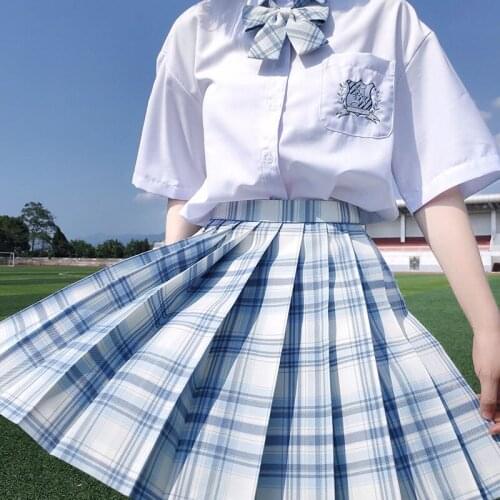 JK Skirts Women Summer High Waist Skirts Korean Style Pleated Skirts for Girls Cute Sweet Ladies Plaid Mini Skirt Women K027