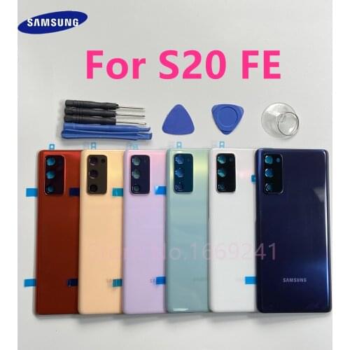 Rear Case Housing Back Plastic Battery Cover Door Replacement For SAMSUNG S20 FE 5G 4G G780F G781F With Adhesive Stickers + Tool