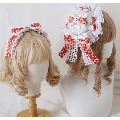 Sweet Strawberry Hairpin Lolita Bowknot KC Hair Clip Girl Women Headband Hair Accessories B1901