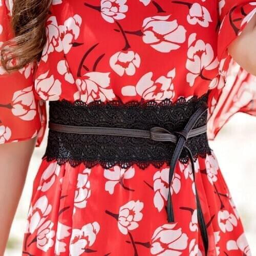 2020 Black White Wide Corset Lace Belt Female Self Tie Obi Cinch Waistband Belts for Women Wedding Dress Waist Band Accessories