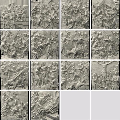 14 pieces religion STL files for cnc 3d models engraving carving