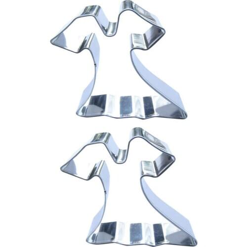 Wedding Dress shape 2 piece biscuit cutting molds, baking tools, cake decorating soft candy tools