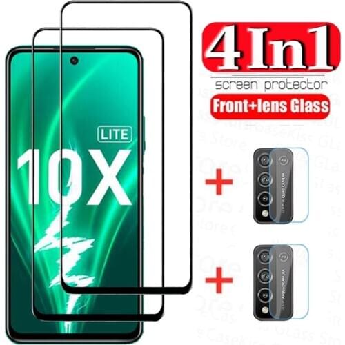 2 in 1 For Huawei Honor 10X Lite Glass Screen Protector Tempered Glass For Honor 10X Lite Camera Len Protector Cover Film
