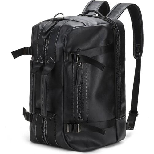 2021 Luxury PU Leather Mens Backpack 15.6 " Laptop Bagpack Large Handbag Business Travel Messenger Shoulder Bag Tote Bags Male