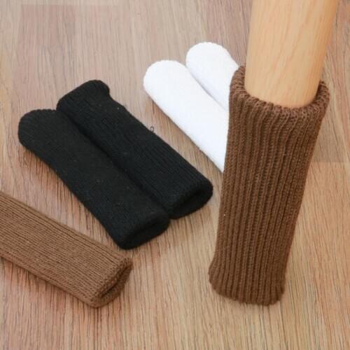 4pcs/set Non-slip Furniture Leg Protector Covers Lightness No Space Occupy Solid Mute Chairs Desk Feet Socks