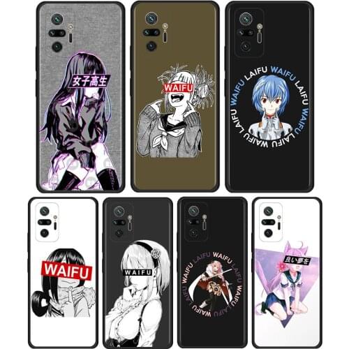 Waifu Sugoi Anime Cover For Xiaomi Redmi Note 9S 9 8 9T 7 8T 10 Pro Max 5G TPU Cell Phone Case Black Soft Shell Coque Capa