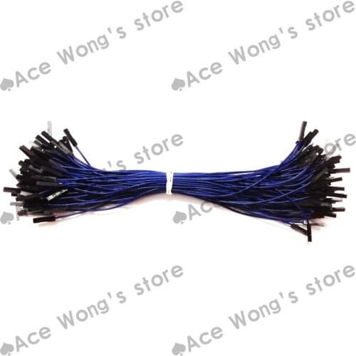 Free shipping 100pcs New 1p to 1p 20cm Blue female to female jumper wire Dupont cable