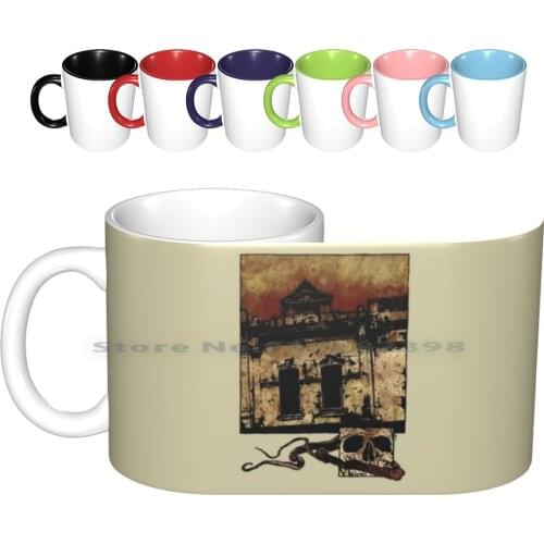 Bleak Ceramic Mugs Coffee Cups Milk Tea Mug Matthewdunnart Matthew Dunn Bleak House Tentacle Skull Skeleton Horror Dark Moody