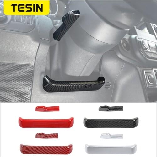 TESIN Steering Wheel Height Adjustment Cover Trim Stickers for Jeep Wrangler JL JLU 2018 2019 Gladiator JT 2020 2021 Accessories