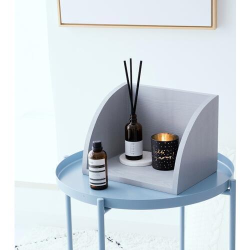 SWEETGO Wood storage racks black/White/grey candle holder tray home decoration accessories Corner shelf