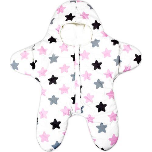 Baby sleeping bag autumn and winter cotton children sleeping bag cartoon starfish flannel anti-kick quilt sleeping bag