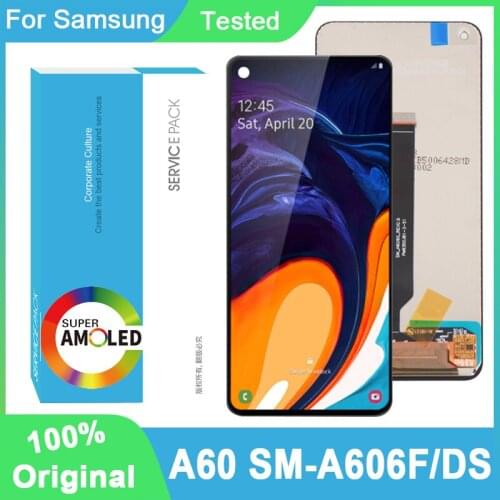100% Original PLS IPS 6.3'' Display For Samsung Galaxy A60 A606 A6060 Full LCD Touch Screen Digitizer Assembly Repair Parts
