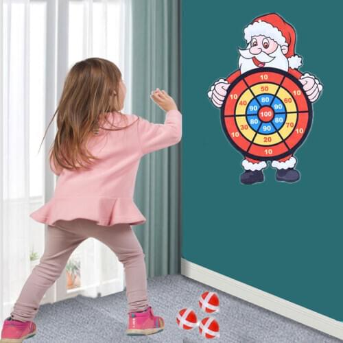 Dart Board Christmas Santa Claus Style Children Dart Board and Sticky Balls Toy Set NSV775