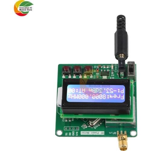 Ziqqucu 1M-8G RF Power Meter -5 to -60dBm Measurement-Range Settable Power Attenuation Digital Display Signal Intensity Module