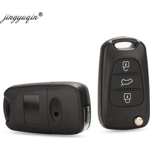 Jingyuqin Car Remote Flip Key Shell 3 Button For Hyundai Avante Accent I30 IX35 Folding Key Case Blank Cover Replacement