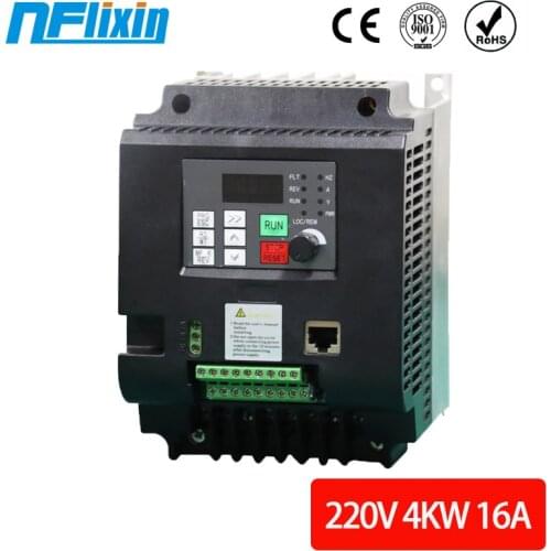 HOT! 4KW Single-phase Inverter Output 3-Phase VFD Frequency Converter Adjustable Speed 220V NFlixin 9600-1T-00400G