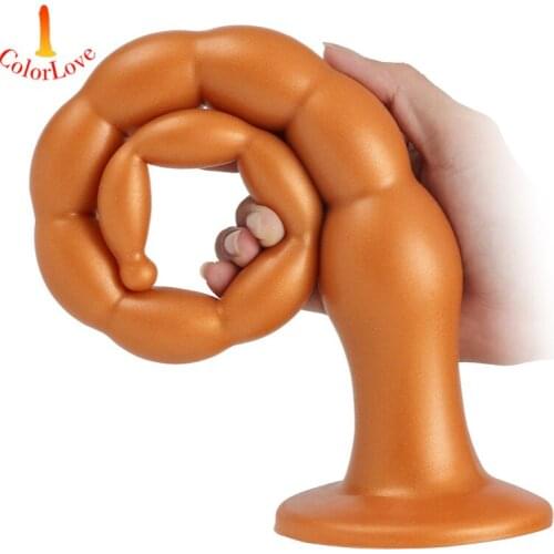 Malaysia dildo soft long penis backyard pull beads anal plug male female masturbation sex toy sex shop