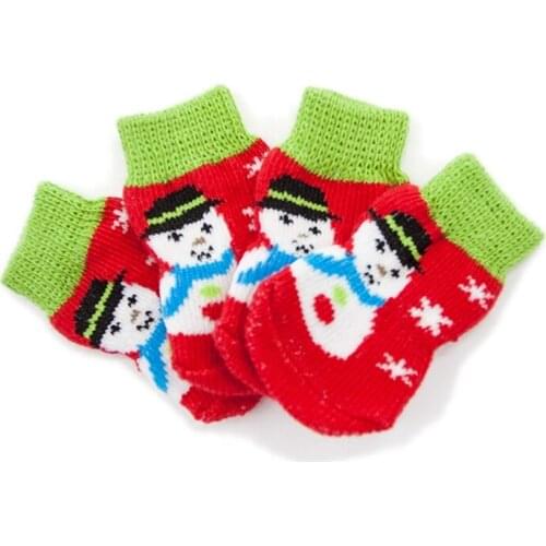 Pet Cute Non-skid Knitted Cotton Socks Puppy Warm Walk Socks With Love Heart For Small And Medium Dogs