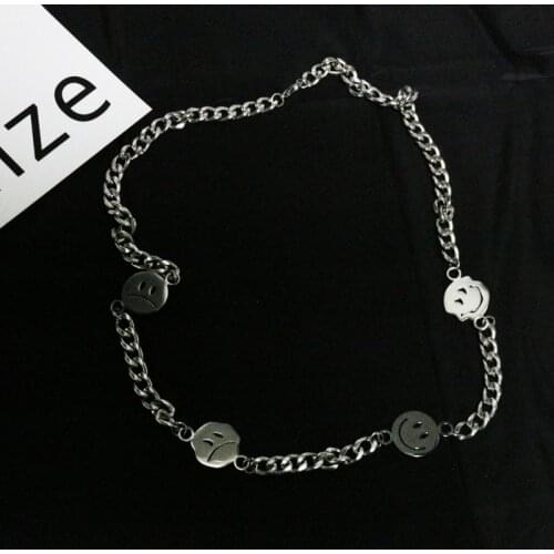 Minar Titanium Steel 4 Faces Charm Bracelet for Women Man Unisex Funny Hollow Chunky Link Chain Bracelets Fashion Accessories