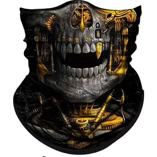 Skull Head Gilt Face Multifunctional Unisex Facial Towel New Scarf Sunscreen Breathable Headscarf Variety Magic Bandana Free