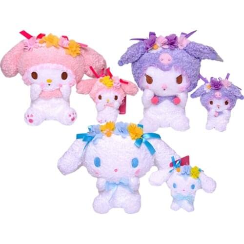 Cartoon Plush Toys Kuromi Melody Cinnamoroll Anime Stuffed Animals Kawaii Soft Plushie Pendant Ornament Girls Doll Toys Kid Gift