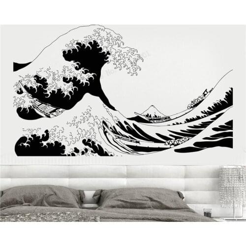Wall Decoration Waves Island Room Decorative Vinyl Poster Removeable Art Ornament Beauty River Decor Fashion Mural LY311