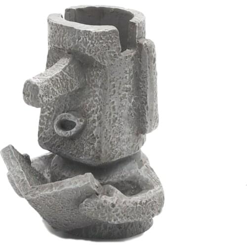 Portrait Flower Pot Stone Statue Easter Island Festival Moai Pen Holder Pen Holder Storage Box Resin Crafts Decorative Ornaments