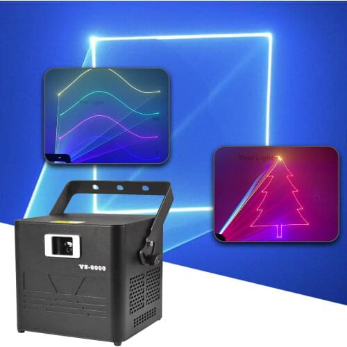 Remote Control Animation Laser Light 6W Laser Scanner Projector Stage Lighting Effect Party Xmas DJ Show Lights Full Color Light
