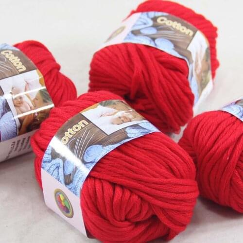Sale 4 Ball x 50g Super Soft Pure Cotton Chunky Shawl Hand Knitting Womens Yarn Red 422-17-4