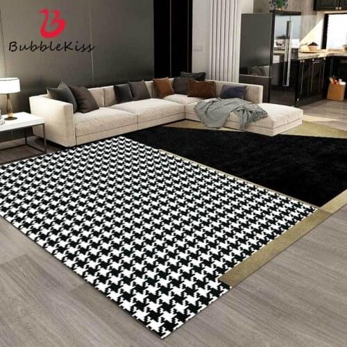 Bubble Kiss Light Luxury Black Geometry Carpets For Living Room Customized Comfort Floor Mat Modern Sofa Bedroom Home Decor Rug
