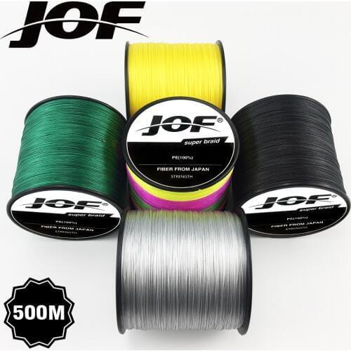 JOF Fishing Line 500M 8 Strands 4 Strands PE Multifilament Braided Fish Carp Fishing fishing tackle