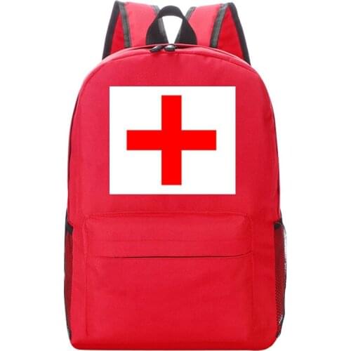 Red Cross Red Backpack New Designer School BookBags Laptop Mochila Feminina Boys Girls Day Pack