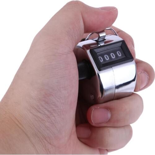 4 Digit Number Counters Hand Finger Mechanical Manual Counting Tally Clicker Timer Outdoor Sport Golf Soccer Counter Key Ring