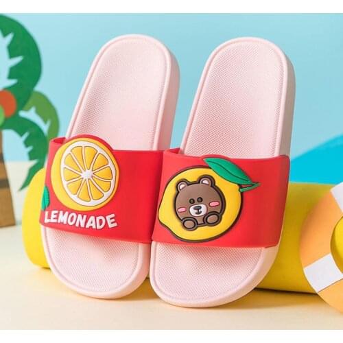 Summer Childrens Slippers for Boys Girls Slippers Soft Bottom Non-slip Beach Kids Parent-child Home Bathroom Flip Flops Animal