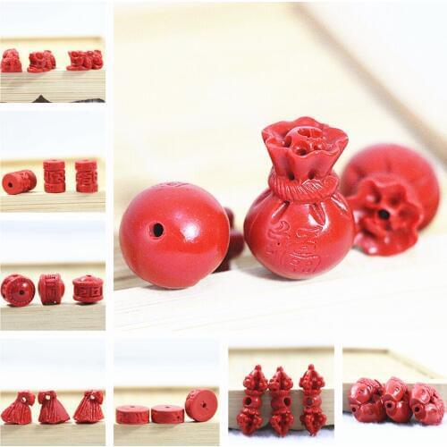 Special red imitation cinnabar pendant new beads accessories hot sell gems diy jewelry 5pcs B950