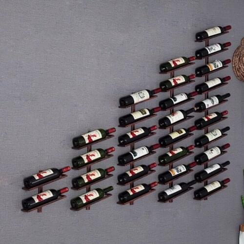 Wine Bottle Rack Wall Mount Wine Display Shelf Bracket Support Champagne Storage Organizer for Kitchen Bar