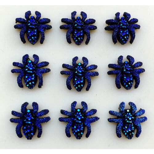 Horror 13mm flatback rhinestones spider bar party decoration supplies simulation tricky toy halloween decoration 90pcs -B705