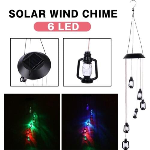 1.2V LED Solar Powered Wind Chime Light Color Changing Wind Chimes Light Home Garden Yard Decor Light Lamp
