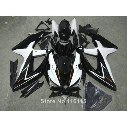 High grade fairing kit for SUZUKI K8 K9 GSXR 600 700 2008 2009 2010 GSXR600 GSXR750 08 09 10 white black plastic fairings