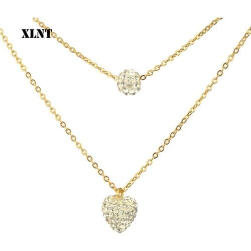 XLNT Brand PENDANT HEART NECKLACE GOLD Necklace Women Stainless Steel Necklace Drop shipping