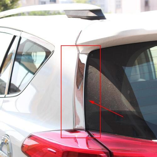 Stainless rear window spoiler side bevel cover trim for toyota RAV4 2013 2014 2015
