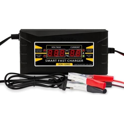 Car Battery Charger 12V 6A 10A Car Moto Full Automatic Smart Power Charging For Wet Dry Lead Acid Digital LCD Display EU US Plug