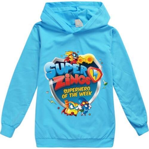 2-16Y New superzings Hoodie Boys Girls Hoodies Childrens Cartoon super zings Print Sweatshirts Fashion Kids Long Sleeve Shirt