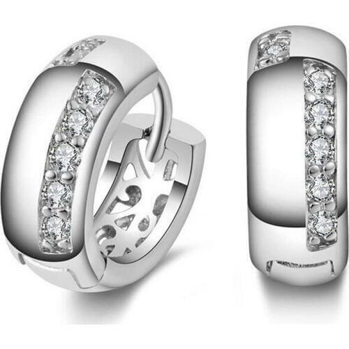 New Angel Stud Earring Earings Fashion 925 Sterling Silver Color Crystal Earrings for Women Nickel Free Wholesale Jewelry #005