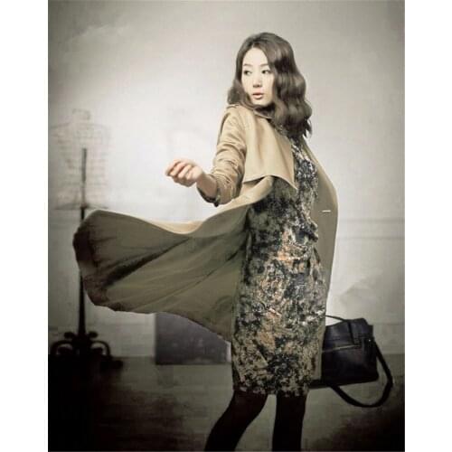 2020 Size Plus Womens Spring Autumn Trench Coat Para As Mulheres Trench Female Tunique Longue Windbreaker Coat WXF122