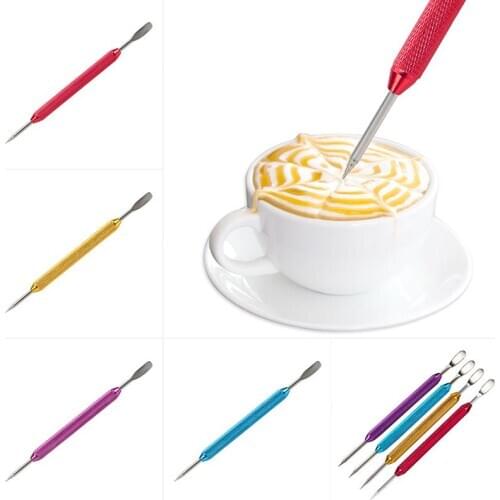 1pc Coffee Art Needle Stainless Steel Non Slip Coffee Carved Needle Coffee Art Pen Coffee Decor Tools Accessories