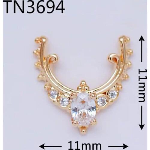 10pcs TN3694 Christmas Elk Deer Alloy Zircon Nail Art Crystals Jewelry Rhinestone Nails Accessories Supplies Decorations Charms