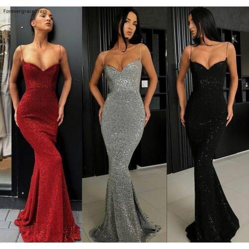2019 South African Black Girls Prom Dress Cheap Mermaid Sequins Backless Holidays Graduation Wear Evening Party Gown Custom Made